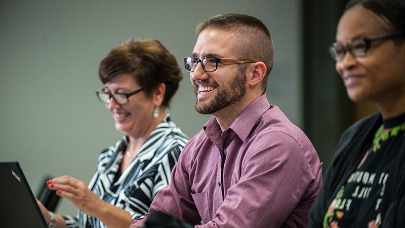 Adult learners in class